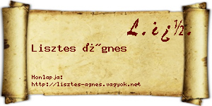 Lisztes Ágnes névjegykártya