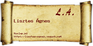 Lisztes Ágnes névjegykártya