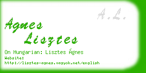 agnes lisztes business card