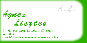 agnes lisztes business card